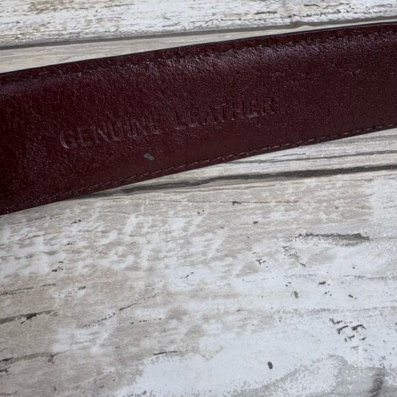 VTG Fossil Leather Conchos Belt 36” Brown Croc Embossed Western Boho Cowgirl - Picture 8 of 13